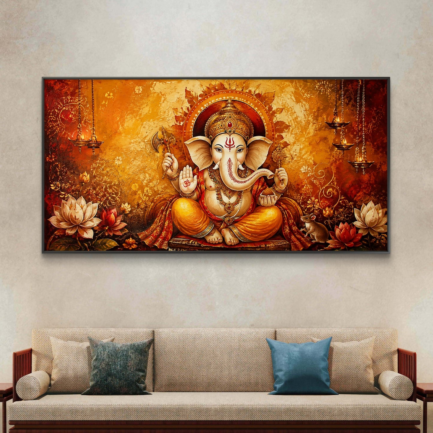 Lord Ganesha Premium Canvas Painting - Buy Online | Decor By Neon