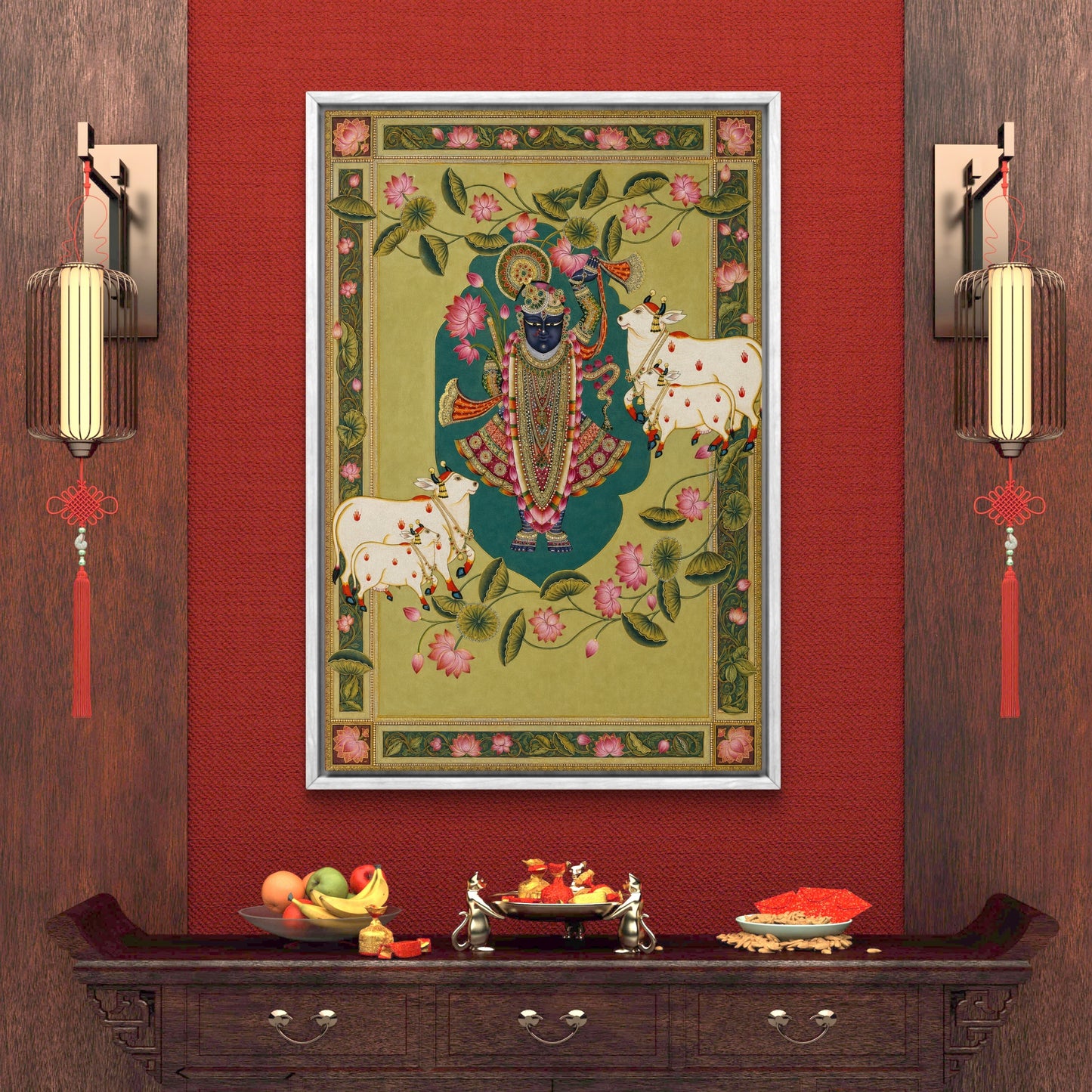 Traditional Pichwai Shrinathji Premium Canvas Painting - Buy Online | Decor By Neon