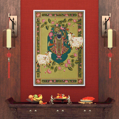 Traditional Pichwai Shrinathji Premium Canvas Painting