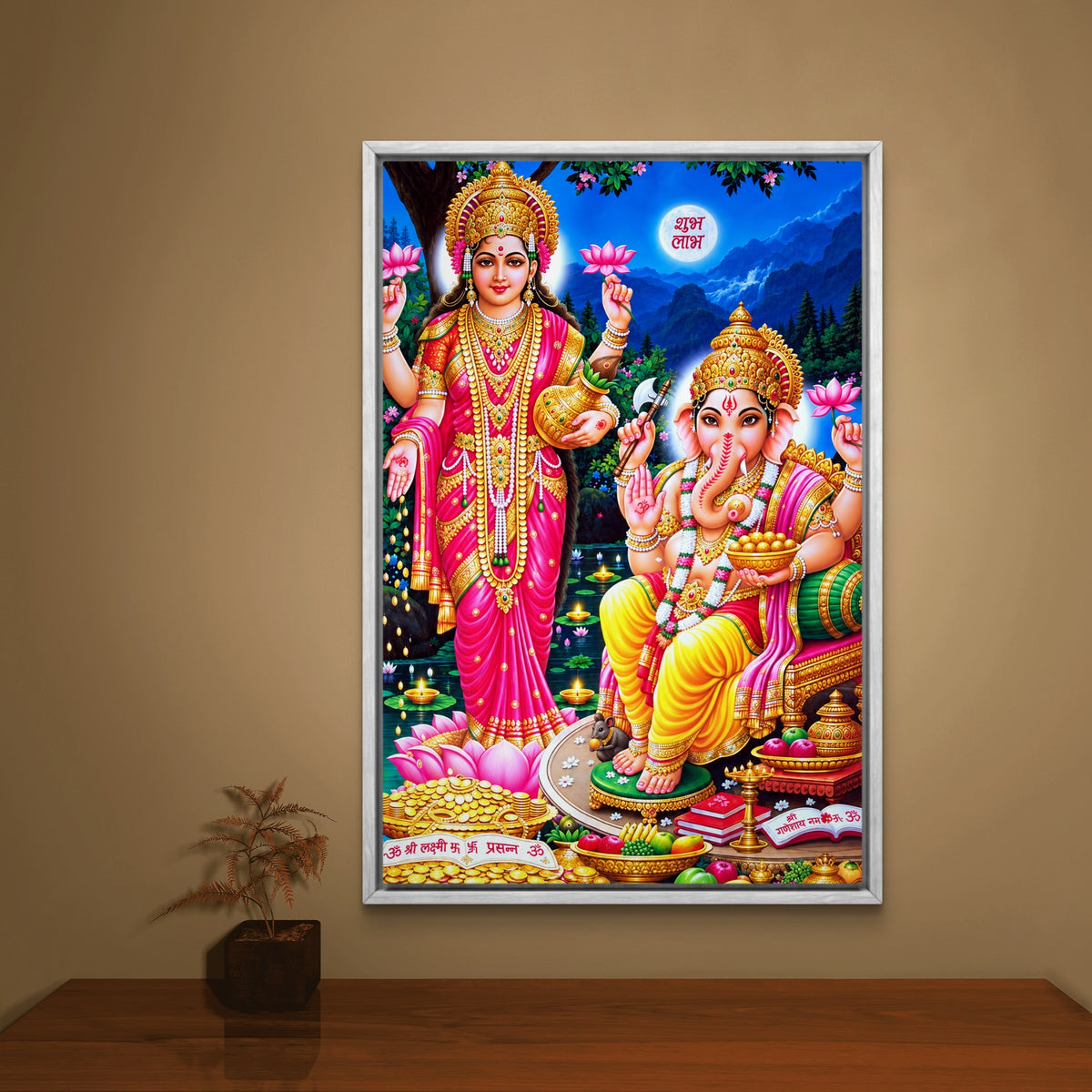 Ganesh Lakshmi Ji Premium Canvas Painting - Buy Online | Decor By Neon