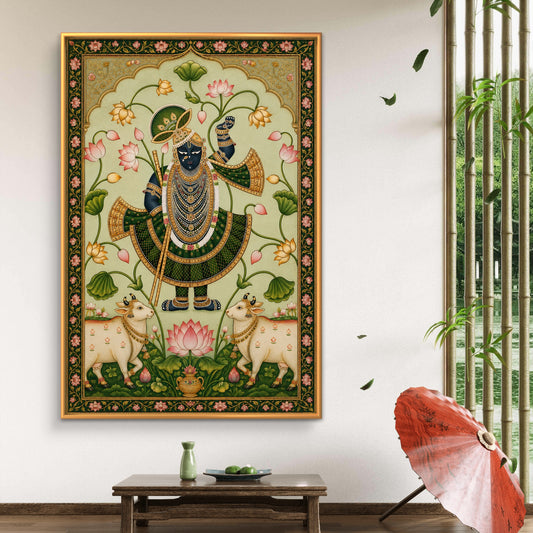 Traditional Pichwai Shrinathji Premium Canvas Painting - Premium Wall Art | Decor By Neon