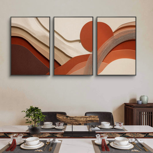 Set of 3 Abstract Art Premium Canvas Painting - Canvas Wall Art | Decor By Neon