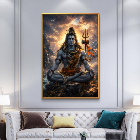 Lord Shiva Premium Canvas Painting - Premium Wall Art | Decor By Neon