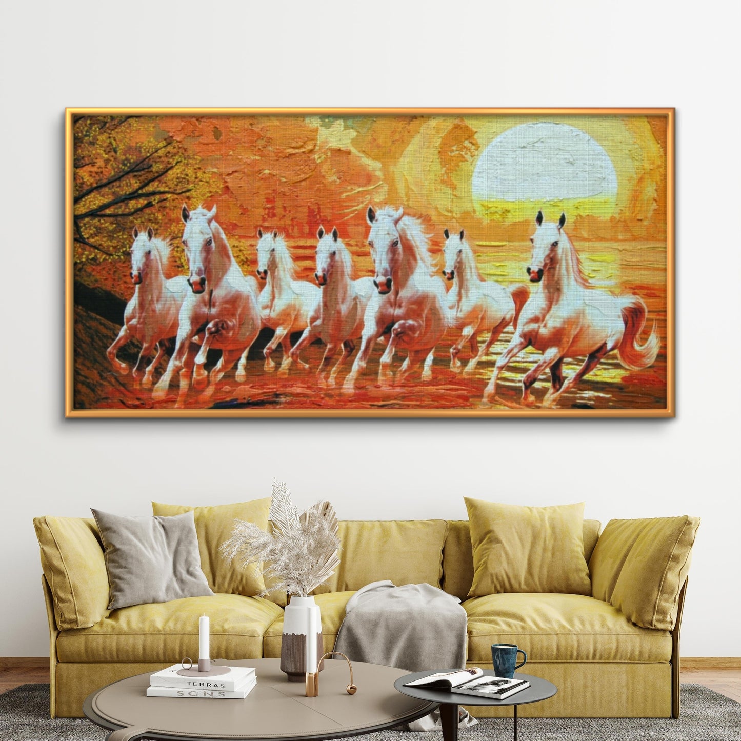 Seven Horses Premium Canvas Painting - Buy Online | Decor By Neon