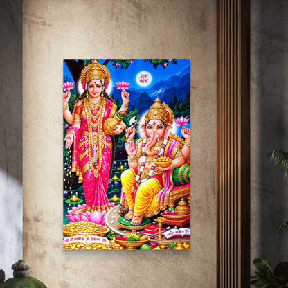 Ganesh Lakshmi Ji Premium Canvas Painting