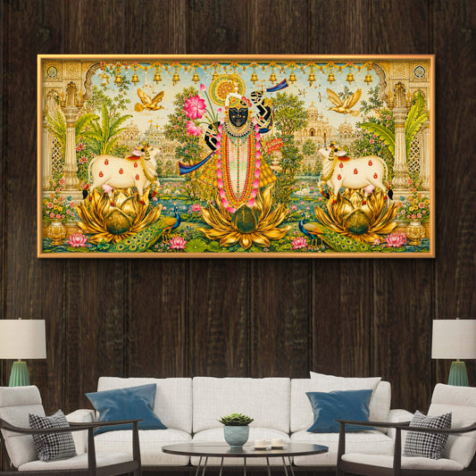 Traditional Pichwai Shrinathji Premium Canvas Painting - Premium Wall Art | Decor By Neon