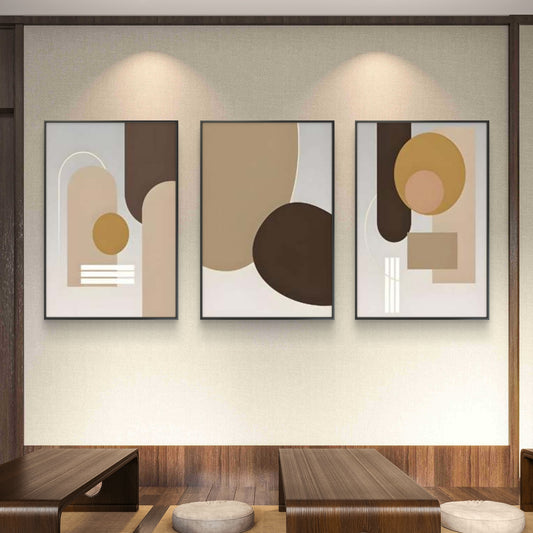Set of 3 Abstract Art Premium Canvas Painting - Canvas Wall Art | Decor By Neon