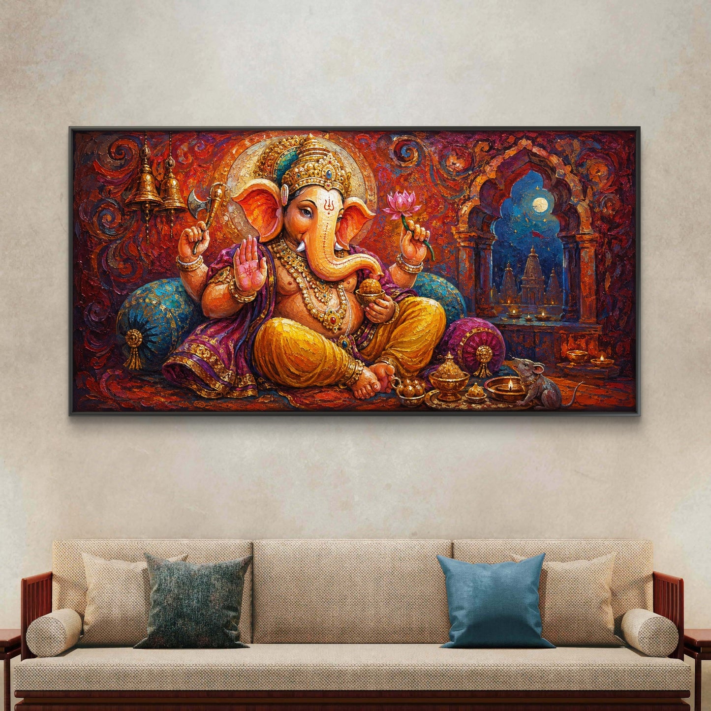 Lord Ganesha Premium Canvas Painting - Buy Online | Decor By Neon