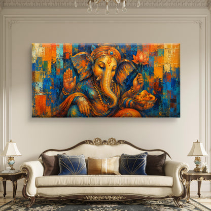 Lord Ganesha Premium Canvas Painting