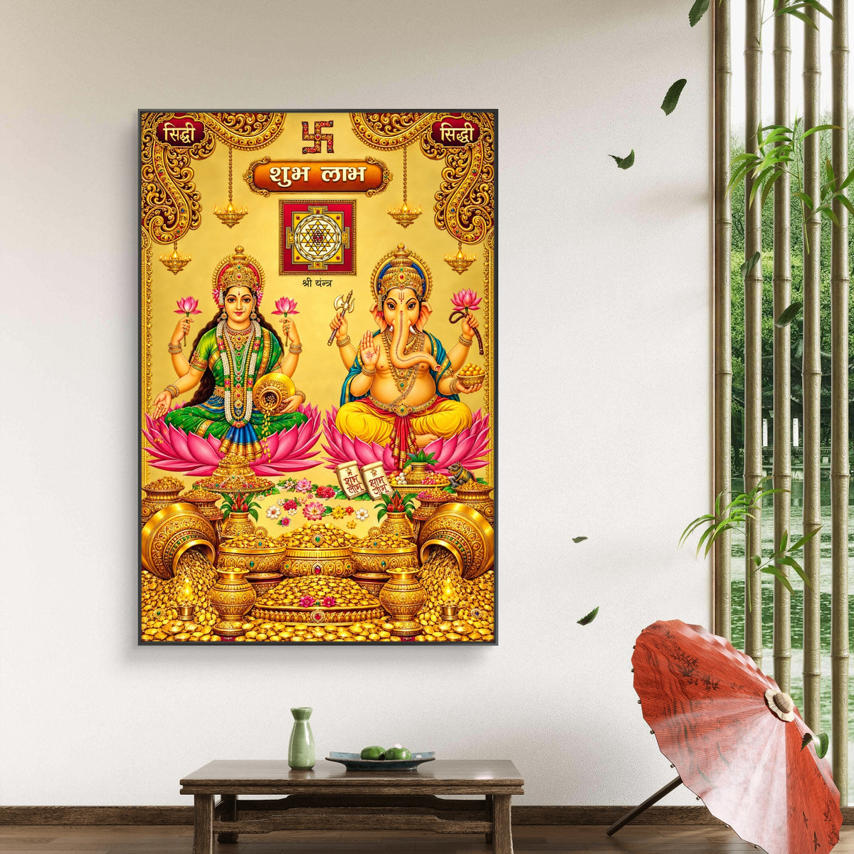 Ganesh Lakshmi Ji Premium Canvas Painting - Buy Online | Decor By Neon