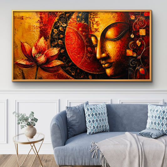 Lord Buddha Premium Canvas Painting - Premium Wall Art | Decor By Neon