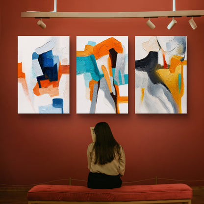 Set of 3 Abstract Art Premium Canvas Painting