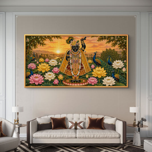 Traditional Pichwai Shrinathji Premium Canvas Painting - Premium Wall Art | Decor By Neon
