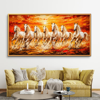 Seven Horses Premium Canvas Painting