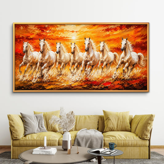 Seven Horses Premium Canvas Painting - Premium Wall Art | Decor By Neon