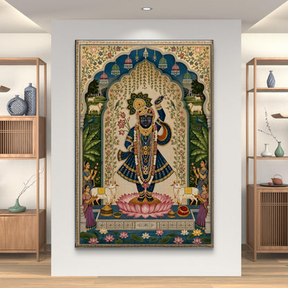 Traditional Pichwai Shrinathji Premium Canvas Painting