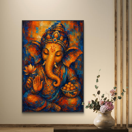 Lord Ganesha Premium Canvas Painting - Canvas Wall Art | Decor By Neon