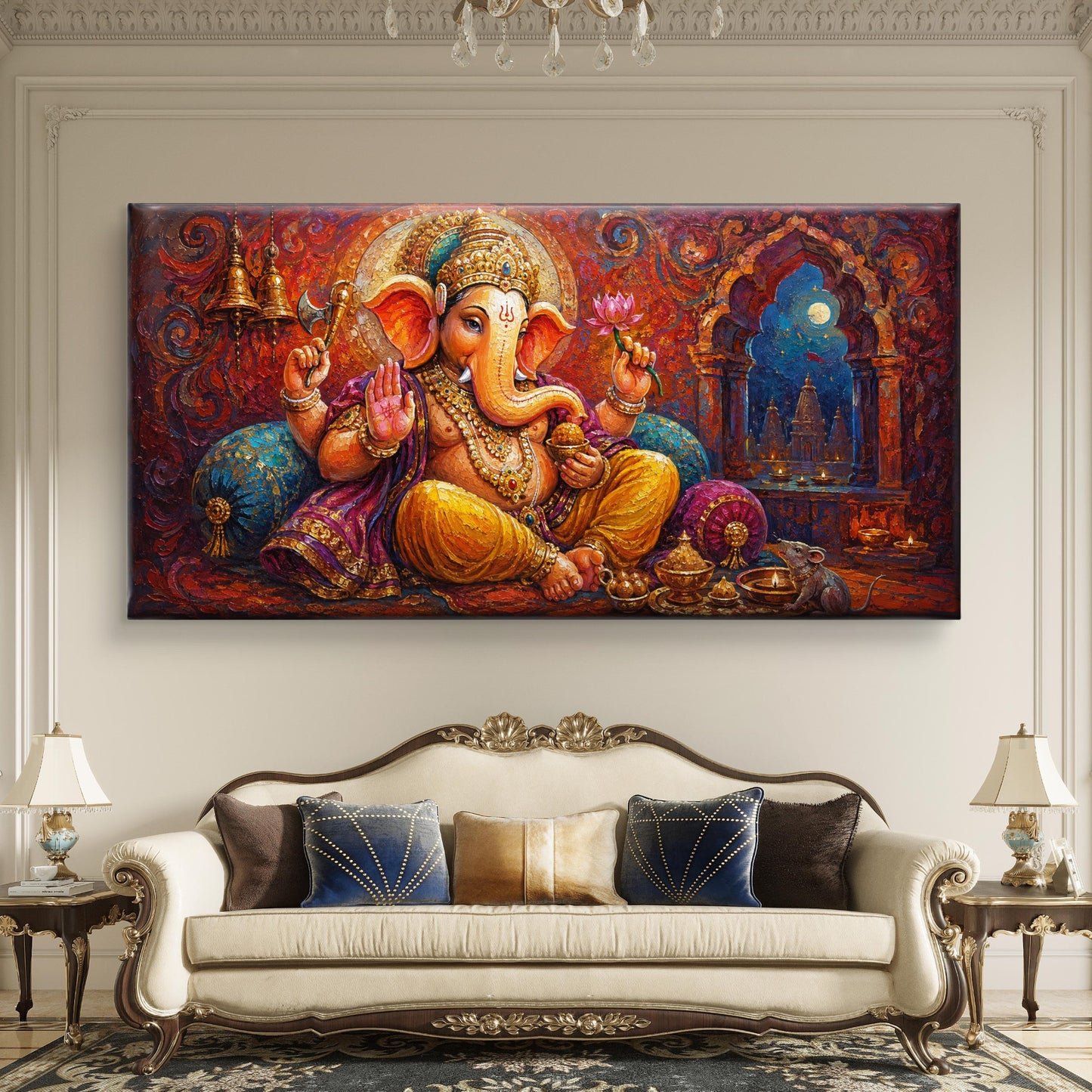 Lord Ganesha Premium Canvas Painting - Buy Online | Decor By Neon