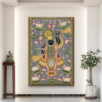 Traditional Pichwai Shrinathji Premium Canvas Painting