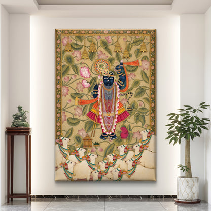 Traditional Pichwai Shrinathji Premium Canvas Painting