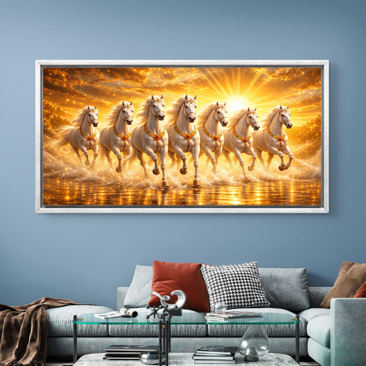 Seven Horses Premium Canvas Painting - Buy Online | Decor By Neon