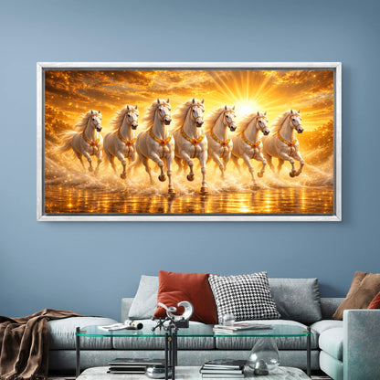 Seven Horses Premium Canvas Painting