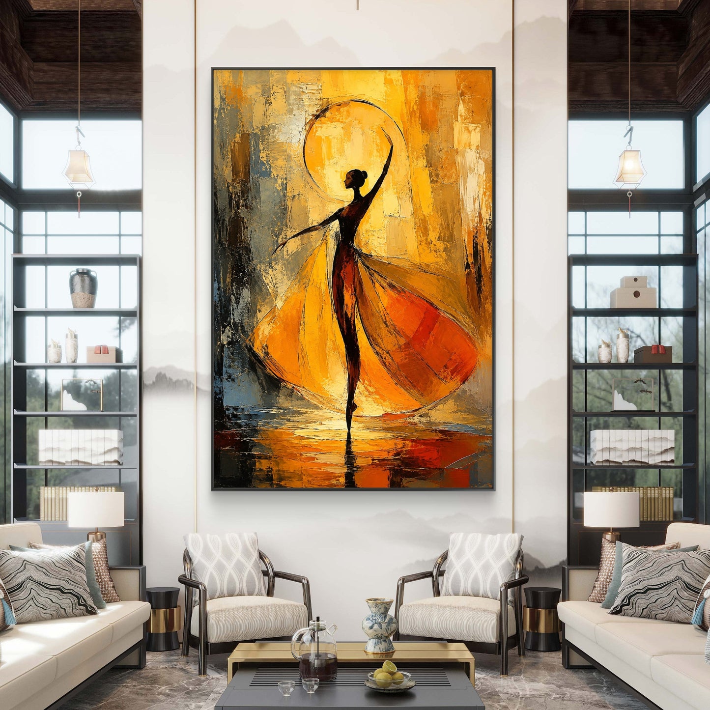 Modern Interiors Portrait Premium Canvas Painting - Buy Online | Decor By Neon