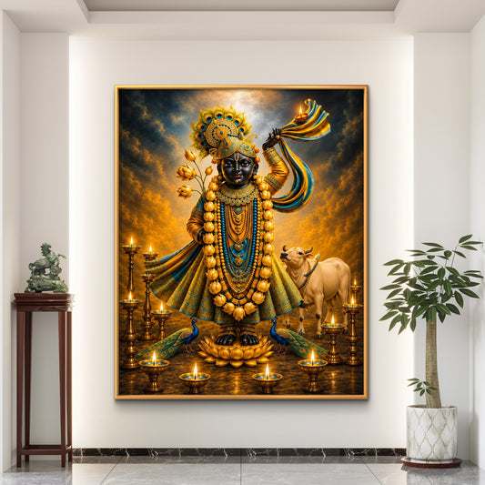 Traditional Pichwai Shrinathji Premium Canvas Painting - Premium Wall Art | Decor By Neon