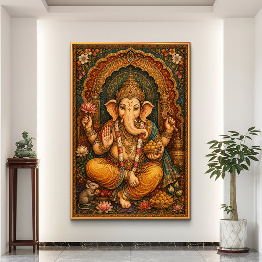 Lord Ganesha Premium Canvas Painting - Premium Wall Art | Decor By Neon