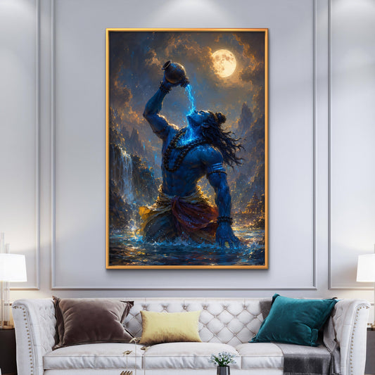 Lord Shiva Premium Canvas Painting - Premium Wall Art | Decor By Neon