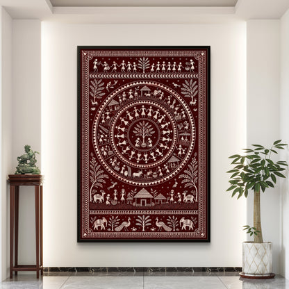 Warli Art Premium Canvas Painting