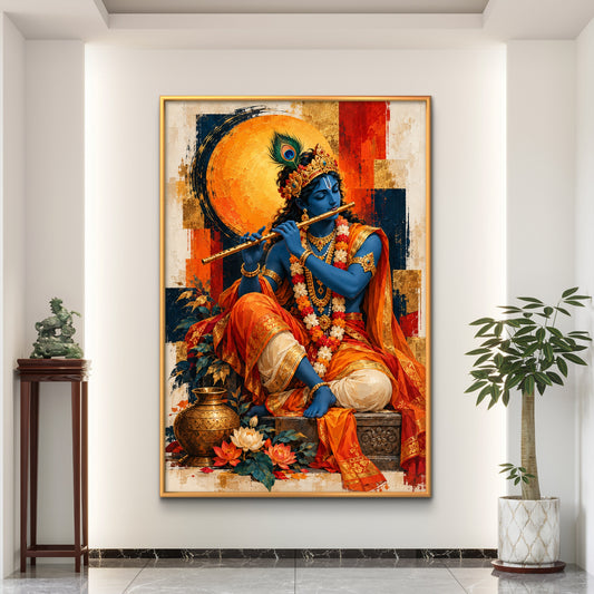 Lord Krishna Premium Canvas Painting - Premium Wall Art | Decor By Neon