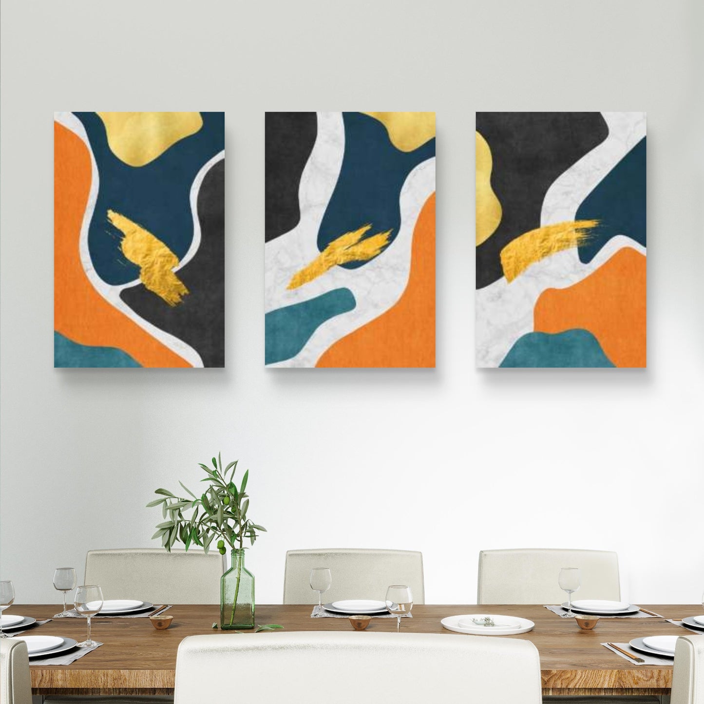 Set of 3 Abstract Art Premium Canvas Painting - Buy Online | Decor By Neon
