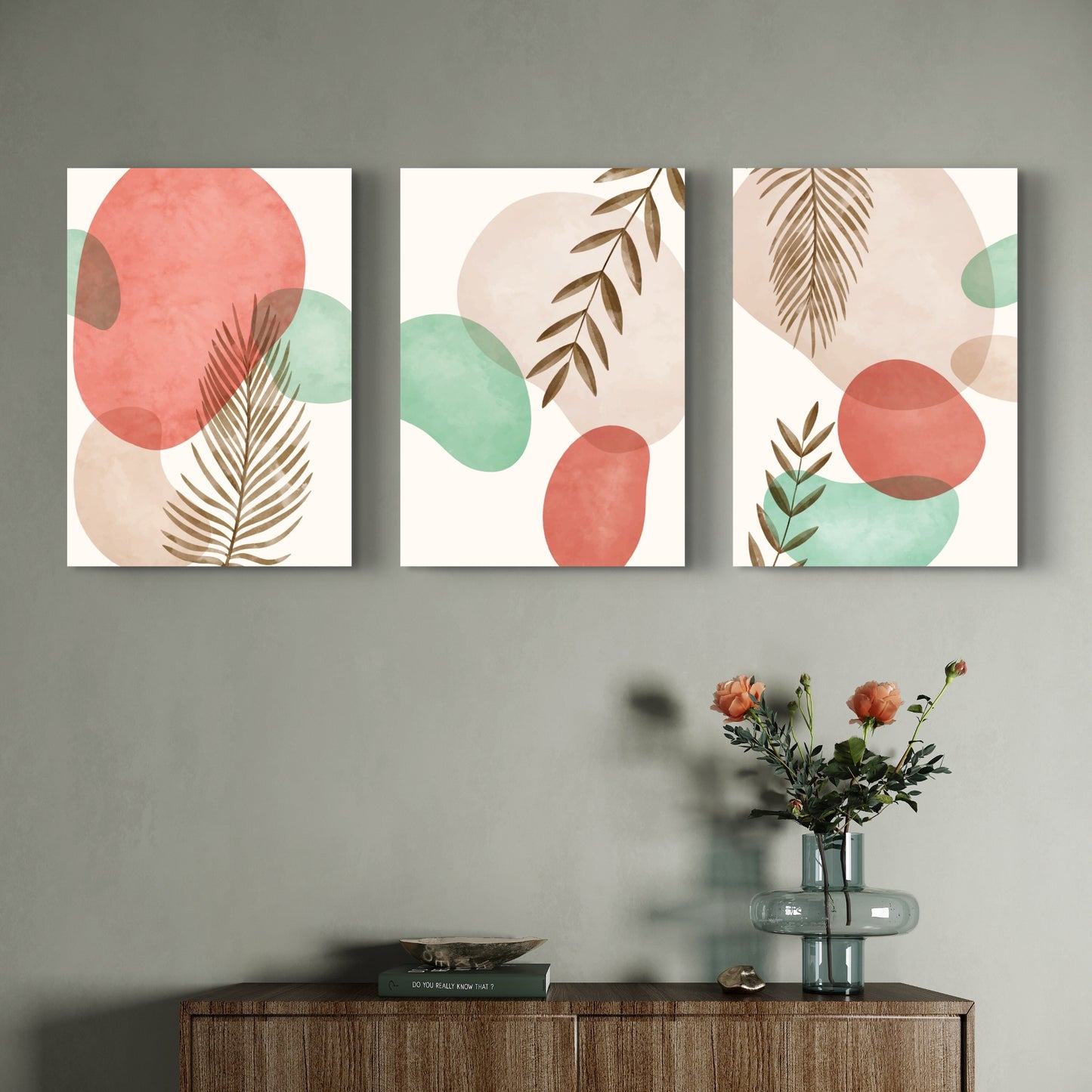 Set of 3 Abstract Art Premium Canvas Painting - Buy Online | Decor By Neon