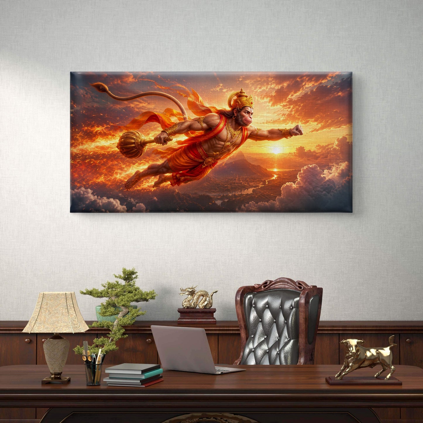 Lord Hanuman Premium Canvas Painting - Buy Online | Decor By Neon