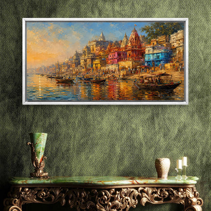 Banaras Ghat Premium Canvas Painting