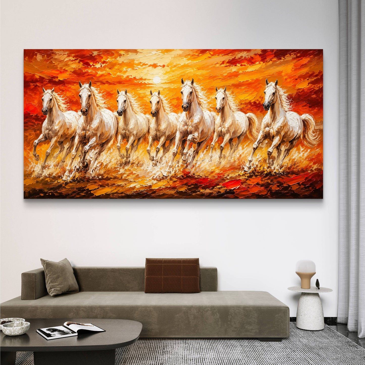 Seven Horses Premium Canvas Painting - Buy Online | Decor By Neon