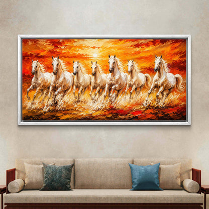 Seven Horses Premium Canvas Painting