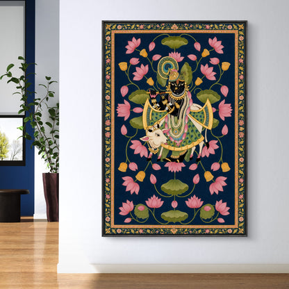 Traditional Pichwai Shrinathji Premium Canvas Painting