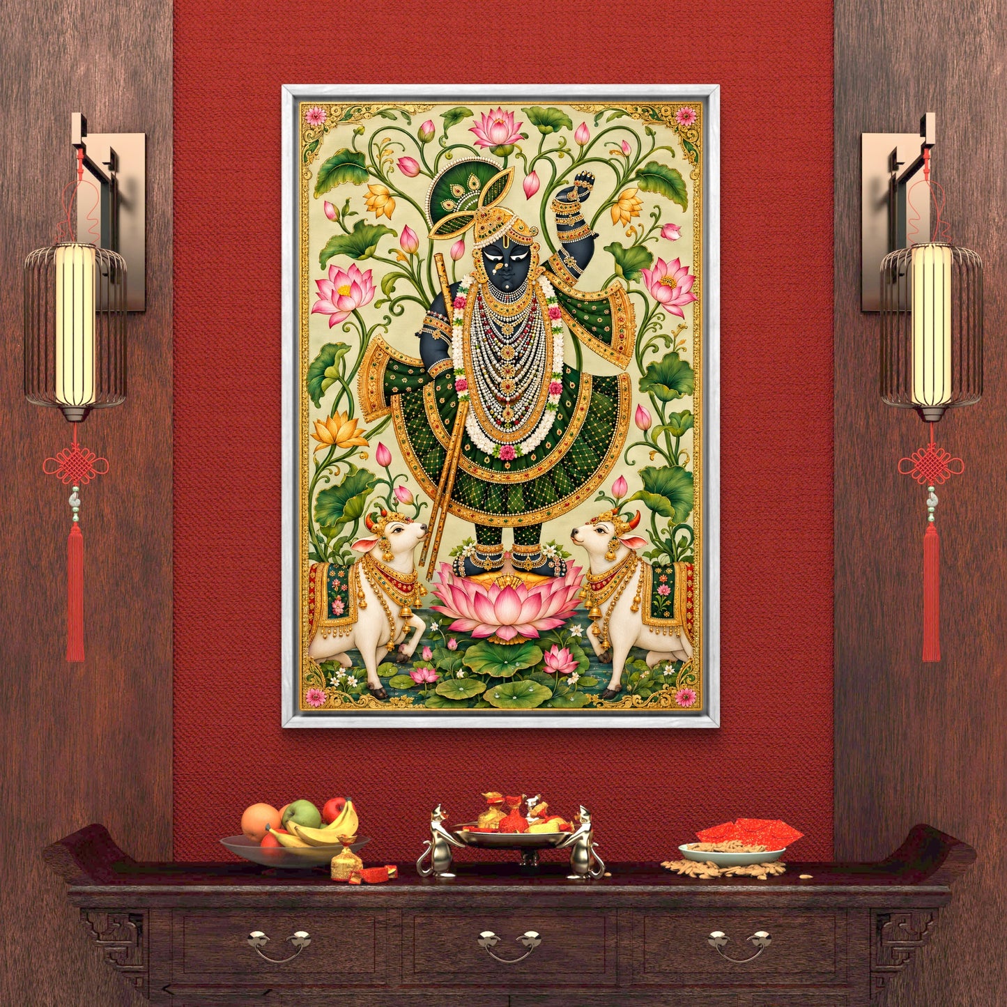 Traditional Pichwai Shrinathji Premium Canvas Painting - Buy Online | Decor By Neon