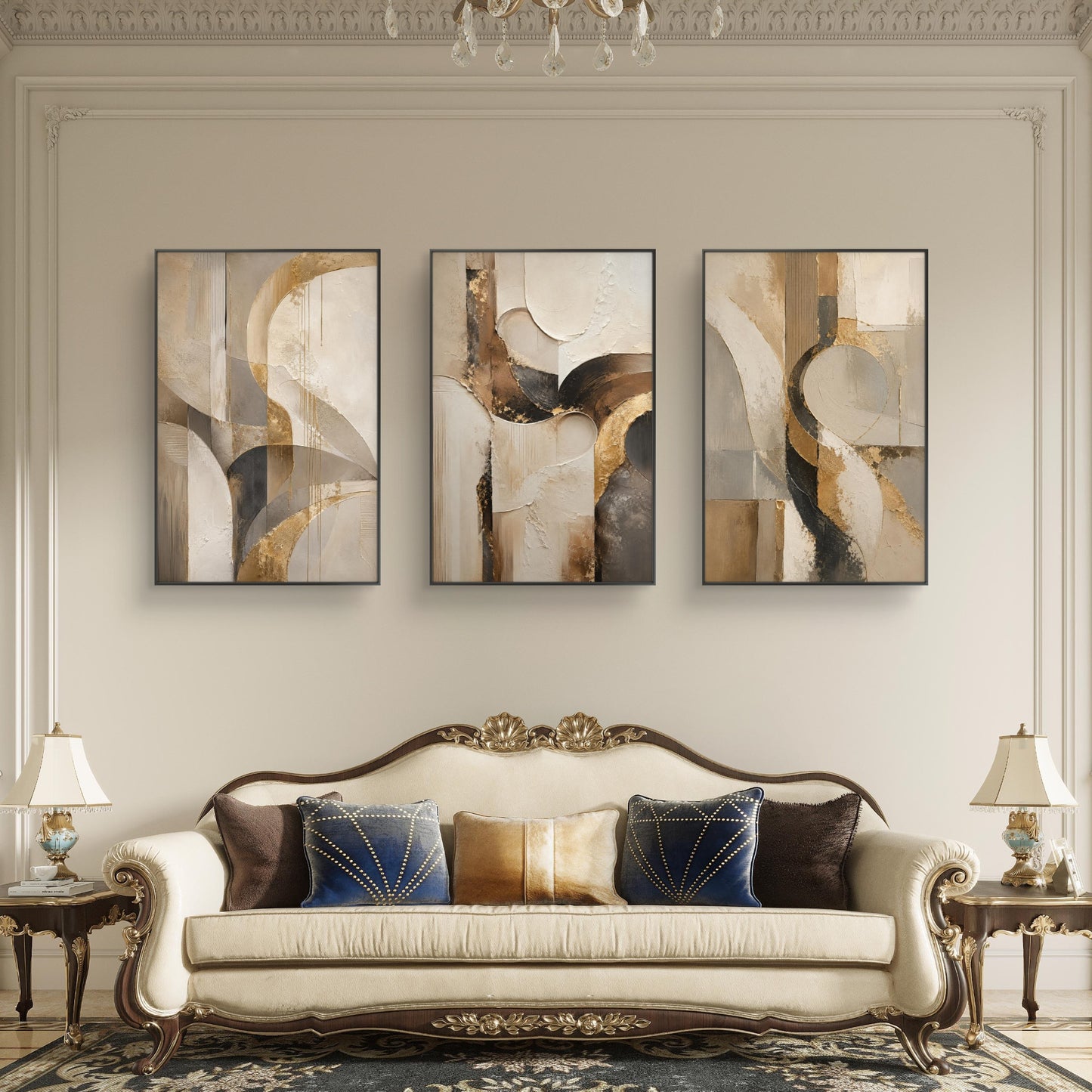 Set of 3 Abstract Art Premium Canvas Painting - Buy Online | Decor By Neon