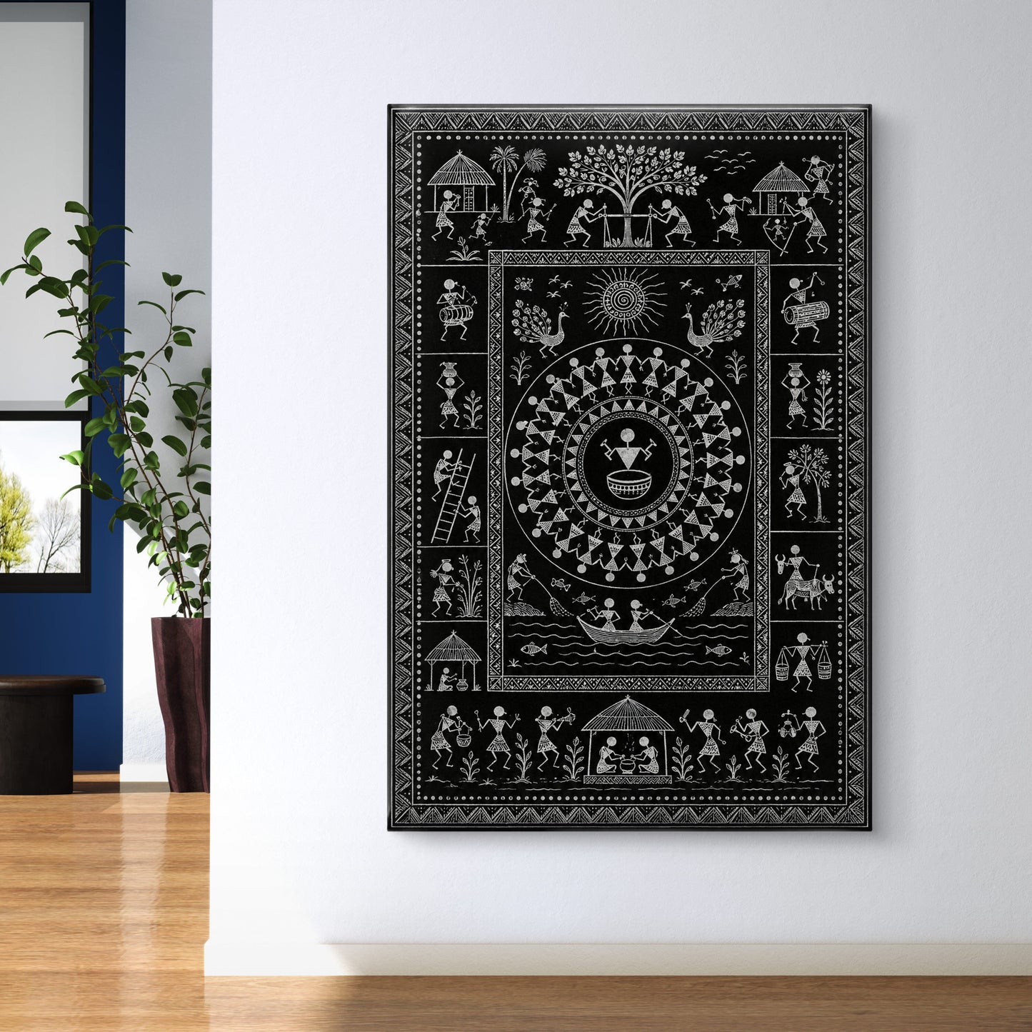 Warli Art Premium Canvas Painting - Buy Online | Decor By Neon