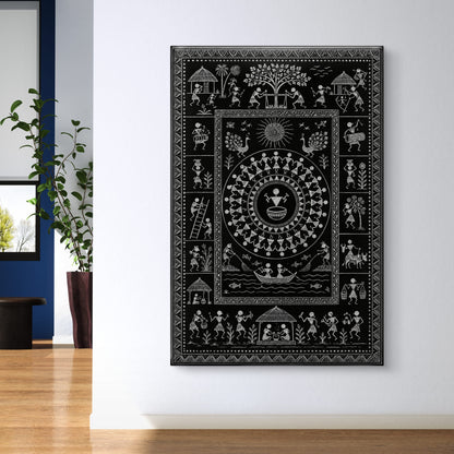 Warli Art Premium Canvas Painting