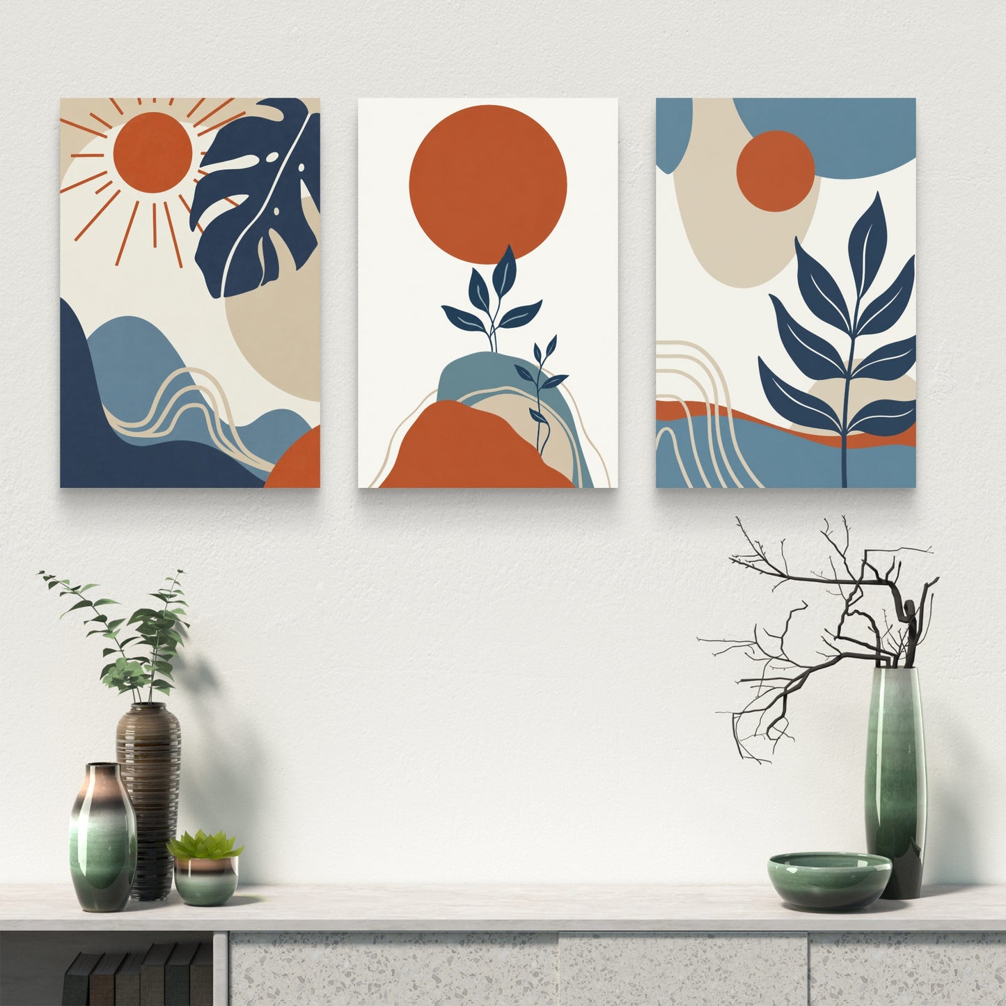Set of 3 Abstract Art Premium Canvas Painting - Buy Online | Decor By Neon