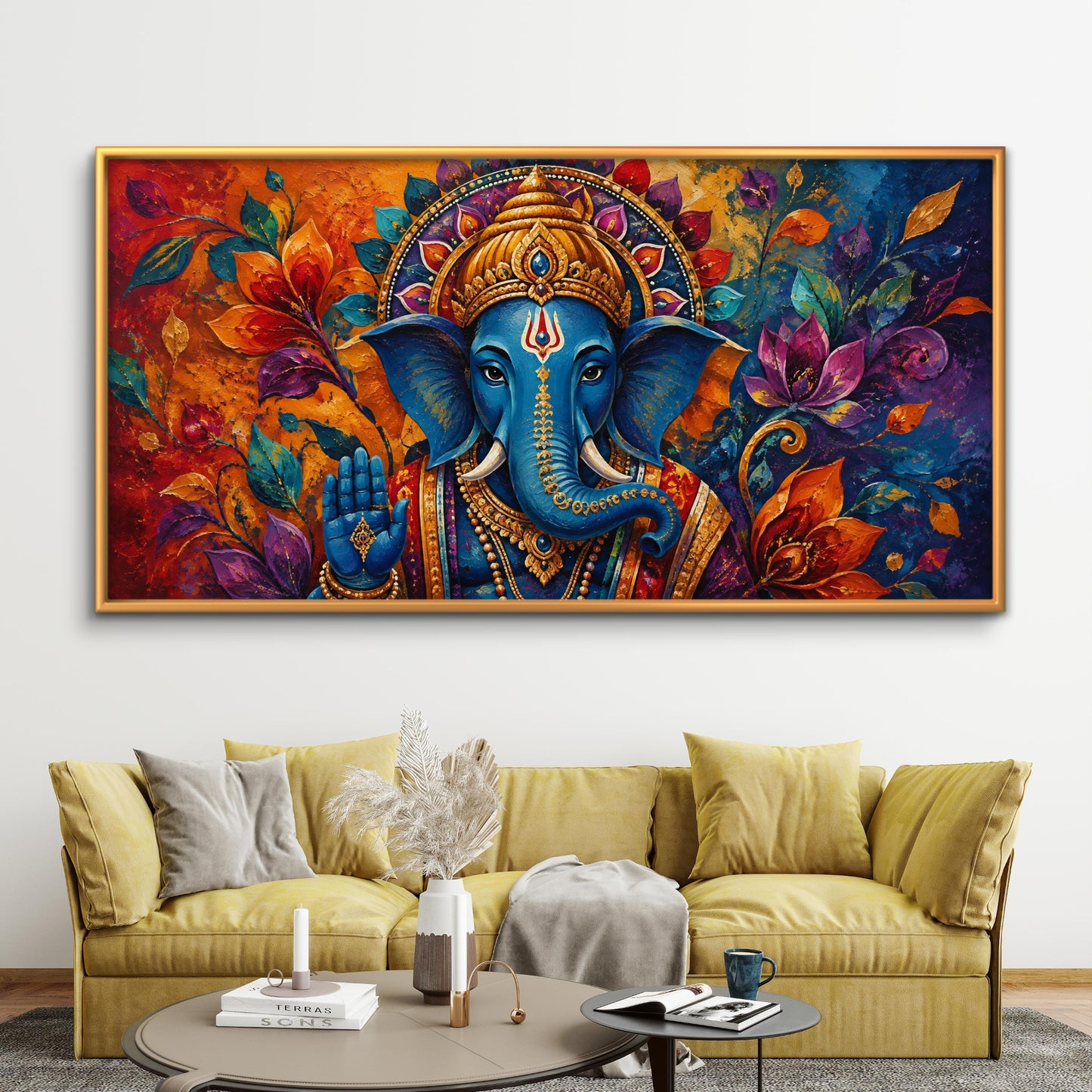 Lord Ganesha Premium Canvas Painting - Buy Online | Decor By Neon