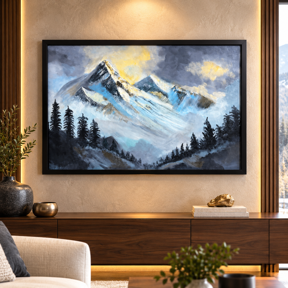 Whispers of the Himalayas Original & Exclusive Hand Painting 21 x 31 Inches  | Premium Canvas Wall Art  (Only 1 in Stock) - Buy Online | Decor By Neon