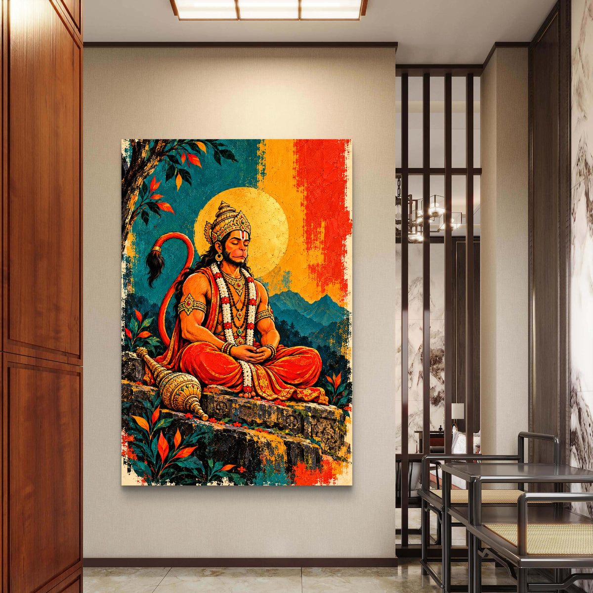 Lord Hanuman Premium Canvas Painting - Buy Online | Decor By Neon