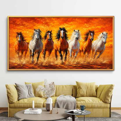 Seven Horses Premium Canvas Painting