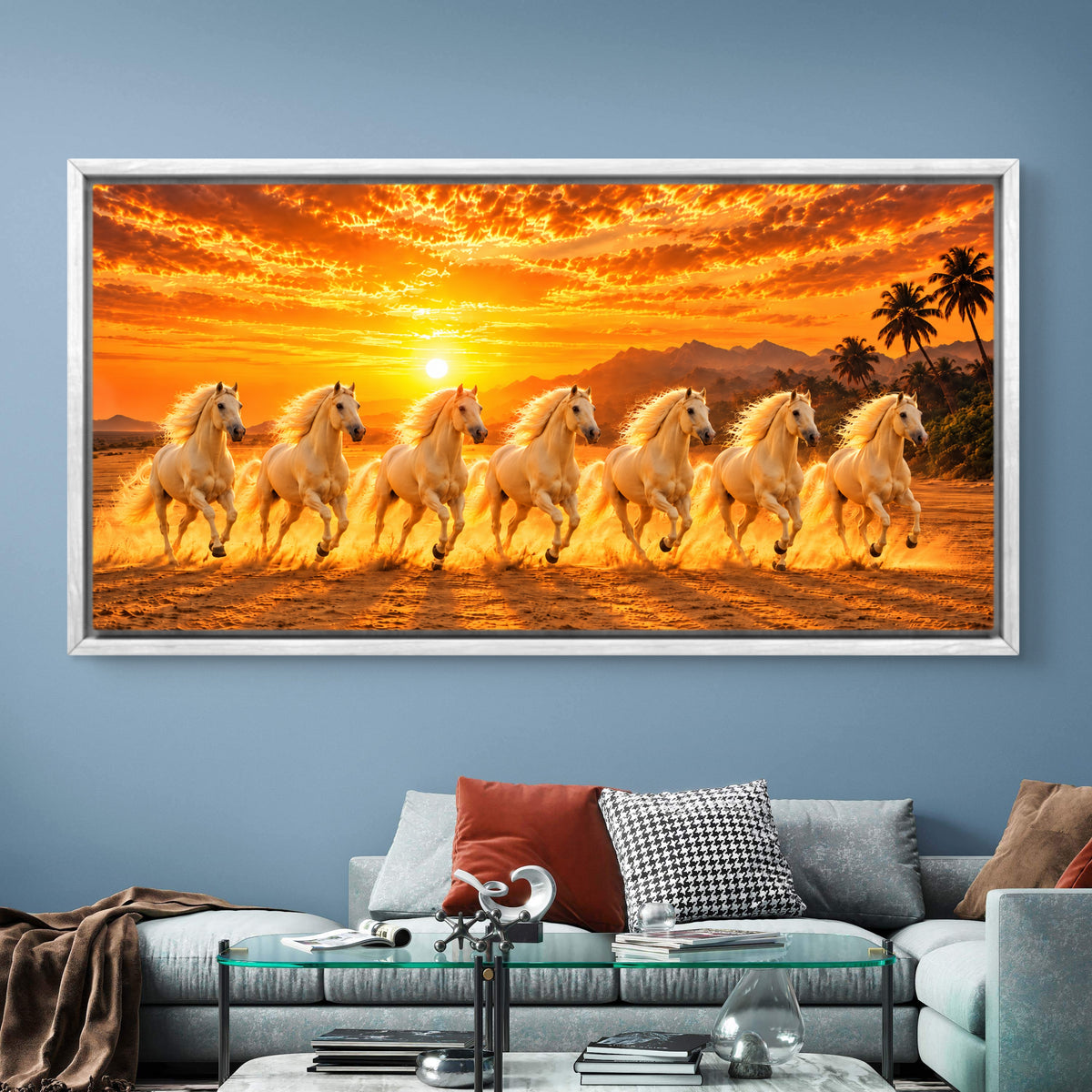Seven Horses Premium Canvas Painting - Buy Online | Decor By Neon