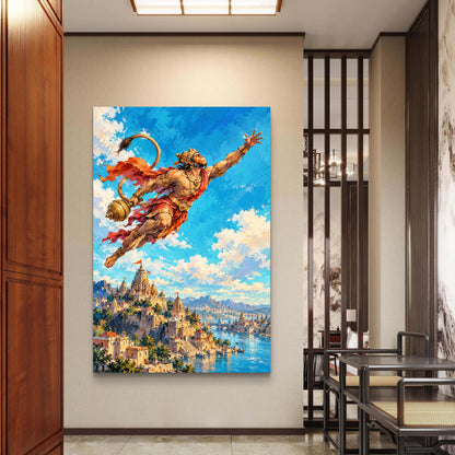 Lord Hanuman Premium Canvas Painting